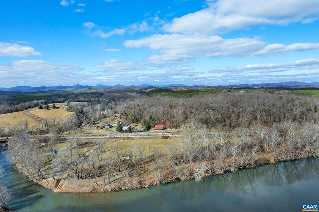3340 James River Rd, Howardsville, VA 24562 - drone / aerial view featuring a water and mountain view