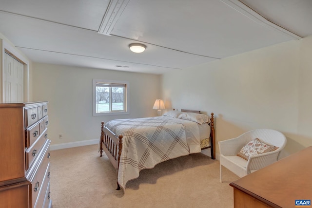 3340 James River Rd, Howardsville, VA 24562 - bedroom featuring baseboards, light carpet, and visible vents