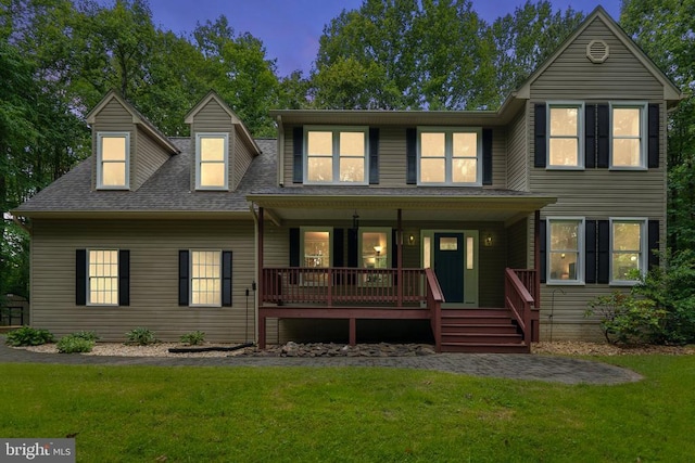 11332 Brinker Ct, Culpeper, VA 22701 - view of front of house featuring covered porch, a front yard, and a shingled roof