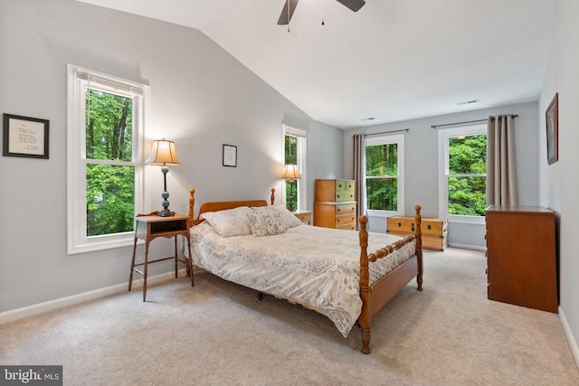 11332 Brinker Ct, Culpeper, VA 22701 - bedroom with multiple windows, lofted ceiling, baseboards, and light colored carpet