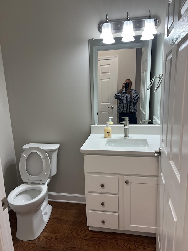 81 Meriwether Cir, Stuarts Draft, VA 24477 - bathroom featuring vanity, wood finished floors, toilet, and baseboards