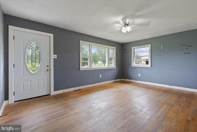 4970 Ridge Rd, Spotsylvania, VA 22551 - entryway with wood finished floors and a ceiling fan