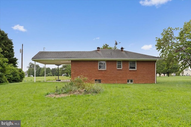 4970 Ridge Rd, Spotsylvania, VA 22551 - back of property featuring a lawn and brick siding