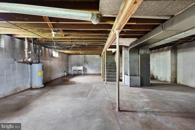 4970 Ridge Rd, Spotsylvania, VA 22551 - basement with water heater and stairway