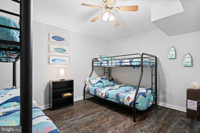 11104 Piney Forest Rd, Bumpass, VA 23024 - bedroom with wood finished floors, baseboards, and ceiling fan