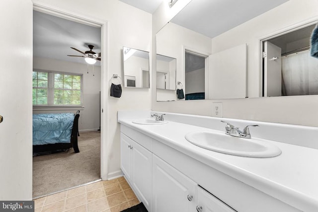 133 Woodlake Dr, Charlottesville, VA 22901 - full bath featuring ensuite bathroom, ceiling fan, double vanity, and baseboards