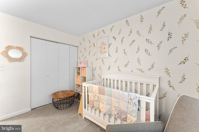 133 Woodlake Dr, Charlottesville, VA 22901 - carpeted bedroom with a closet and a crib