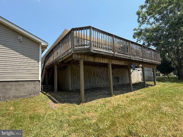 231 Derby Ln, Louisa, VA 23093 - rear view of house featuring a lawn and a wooden deck