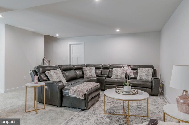 11316 Oakville Ln, Spotsylvania, VA 22551 - living room with recessed lighting, baseboards, and light colored carpet