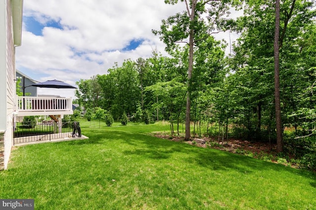 11316 Oakville Ln, Spotsylvania, VA 22551 - view of green lawn with a wooden deck
