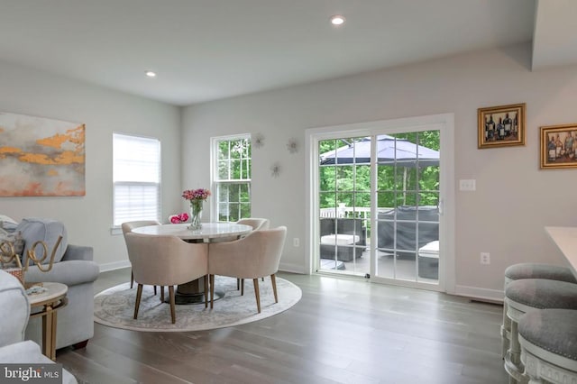 11316 Oakville Ln, Spotsylvania, VA 22551 - dining space featuring recessed lighting, wood finished floors, and baseboards