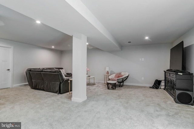 11316 Oakville Ln, Spotsylvania, VA 22551 - finished basement with carpet floors, baseboards, and recessed lighting