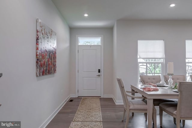 11316 Oakville Ln, Spotsylvania, VA 22551 - entryway with wood finished floors, recessed lighting, and baseboards