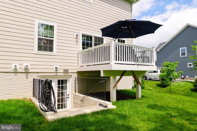 11316 Oakville Ln, Spotsylvania, VA 22551 - back of property with a yard and a wooden deck