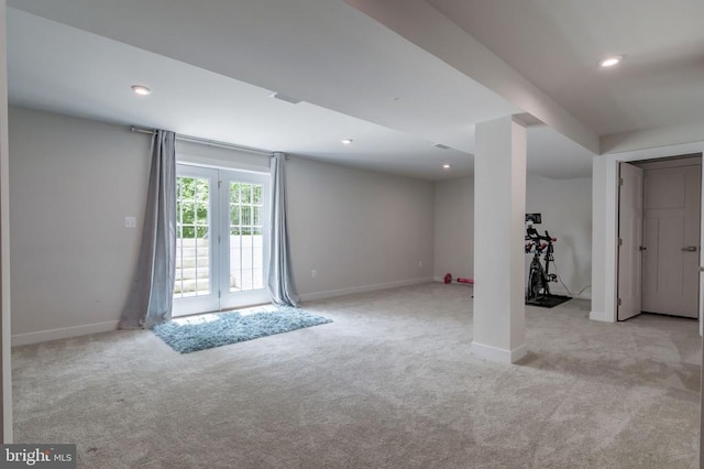 11316 Oakville Ln, Spotsylvania, VA 22551 - basement featuring carpet, baseboards, and recessed lighting