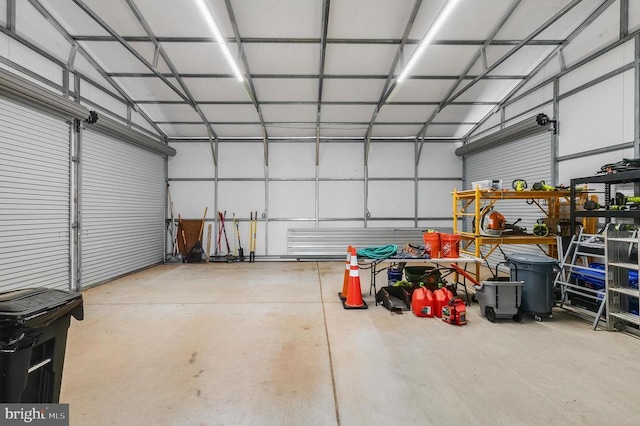  - garage featuring metal wall