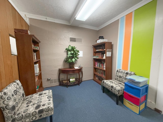 1203 Windsor Ln, Staunton, VA 24401 - living area featuring carpet floors and crown molding