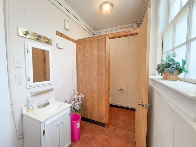 1203 Windsor Ln, Staunton, VA 24401 - bathroom featuring vanity, plenty of natural light, tile patterned flooring, and toilet