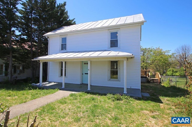 309 Port Republic Rd, Waynesboro, VA 22980 - view of front of home featuring a standing seam roof, metal roof, and covered porch