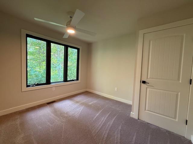 1201 Lakeshore Dr S, Louisa, VA 23093 - spare room with baseboards, carpet, and ceiling fan