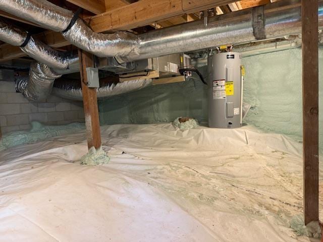 1201 Lakeshore Dr S, Louisa, VA 23093 - below grade area with water heater and crawl space