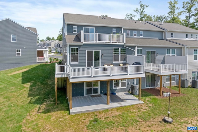 1802 Flora Ln, Charlottesville, VA 22911 - back of property featuring a patio, a lawn, a residential view, and a wooden deck