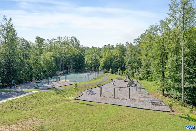 1802 Flora Ln, Charlottesville, VA 22911 - view of jungle gym with a forest view