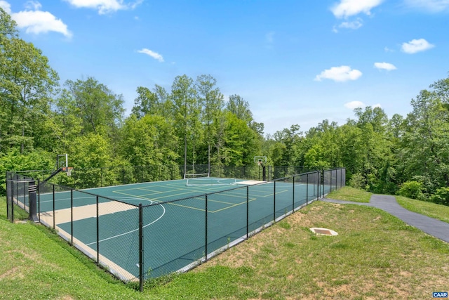1802 Flora Ln, Charlottesville, VA 22911 - view of tennis court with community basketball court and a view of trees