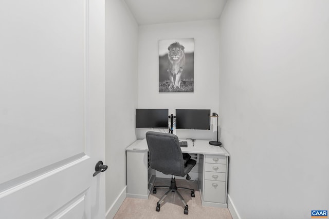 1802 Flora Ln, Charlottesville, VA 22911 - office area featuring baseboards and light colored carpet