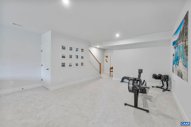1802 Flora Ln, Charlottesville, VA 22911 - exercise room with carpet flooring and recessed lighting