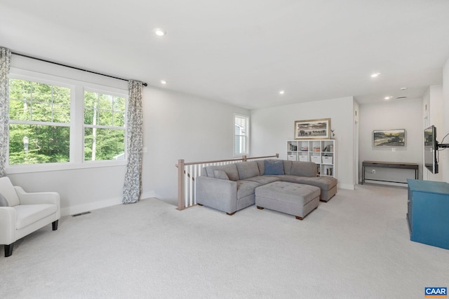 1802 Flora Ln, Charlottesville, VA 22911 - living area featuring carpet floors and recessed lighting