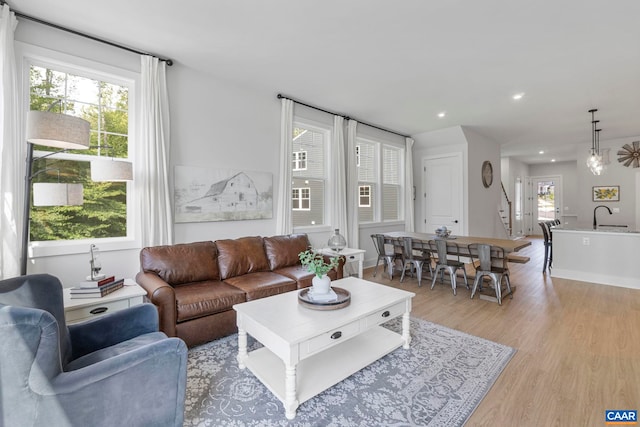 1802 Flora Ln, Charlottesville, VA 22911 - living area featuring light wood finished floors and recessed lighting