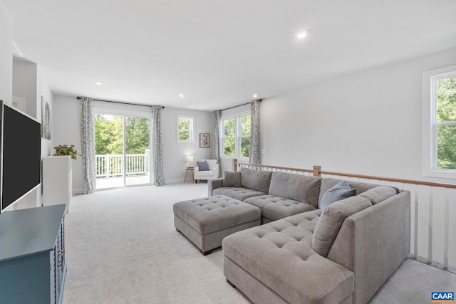1802 Flora Ln, Charlottesville, VA 22911 - living room with recessed lighting and light colored carpet
