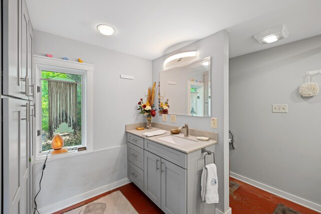7598 Lee Hwy N, Raphine, VA 24472 - bathroom with vanity and baseboards