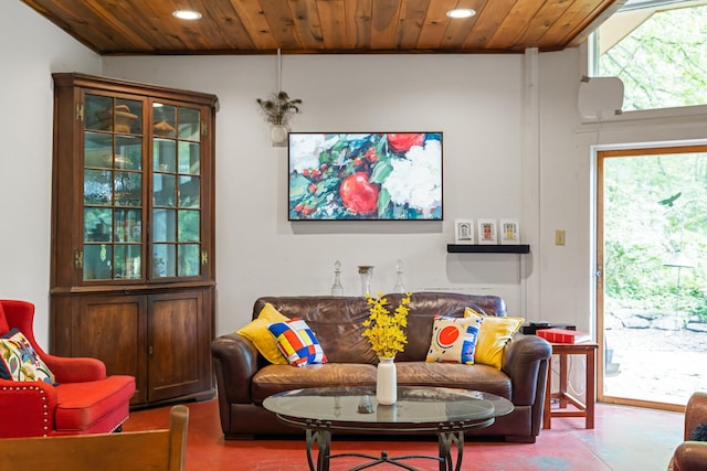 7598 Lee Hwy N, Raphine, VA 24472 - living area with recessed lighting and wooden ceiling