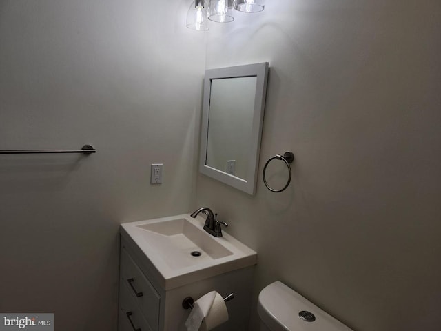 10703 Redbird Ln, Spotsylvania, VA 22553 - half bath with vanity and a chandelier