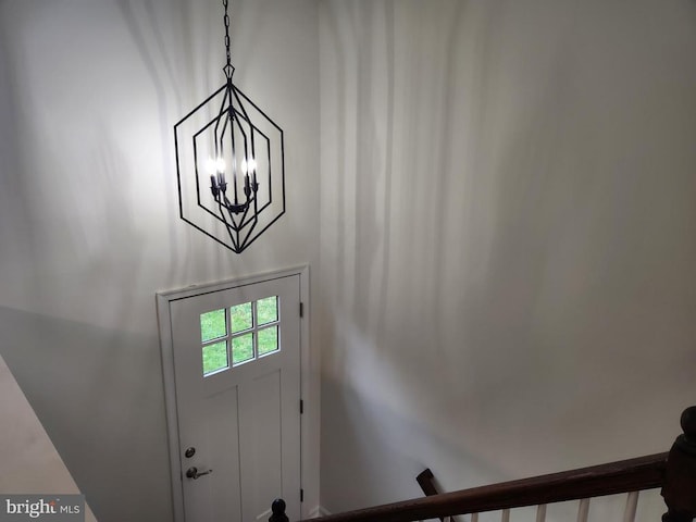 10703 Redbird Ln, Spotsylvania, VA 22553 - doorway featuring a chandelier