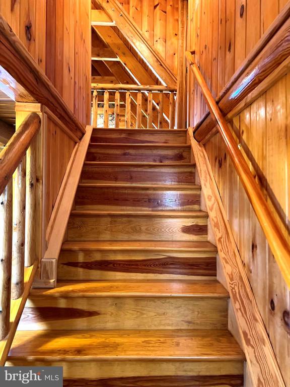 26536 Pennfields Dr, Orange, VA 22960 - stairs with wooden walls