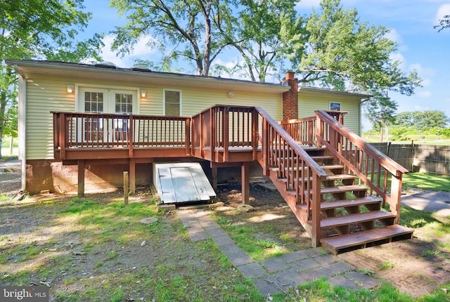 6314 Foster Rd, Spotsylvania, VA 22553 - back of house featuring a wooden deck and stairway