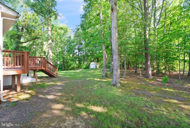6314 Foster Rd, Spotsylvania, VA 22553 - view of yard featuring stairs and a wooden deck