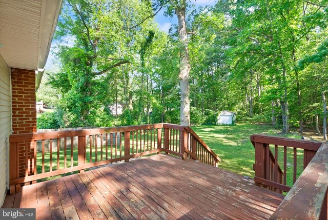 6314 Foster Rd, Spotsylvania, VA 22553 - deck featuring a lawn and view of scattered trees
