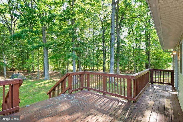 6314 Foster Rd, Spotsylvania, VA 22553 - deck featuring a yard and view of scattered trees