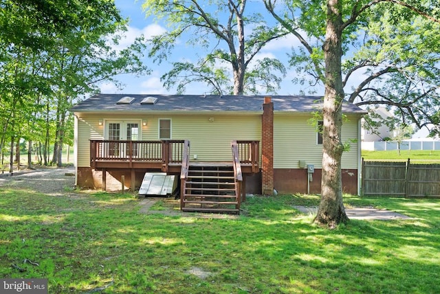 6314 Foster Rd, Spotsylvania, VA 22553 - rear view of house with a deck, french doors, and stairs