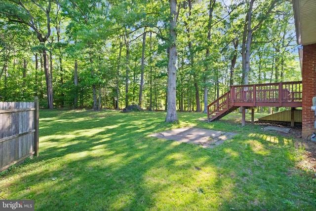 6314 Foster Rd, Spotsylvania, VA 22553 - view of yard with a deck, stairs, and a patio