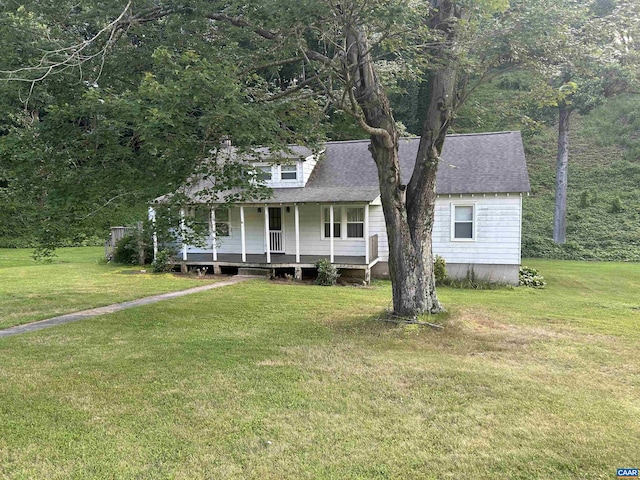 1863 River Rd, Faber, VA 22938 - view of front facade with covered porch, a front yard, and roof with shingles