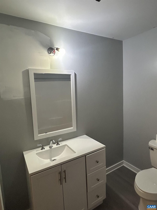 1863 River Rd, Faber, VA 22938 - half bath with vanity and wood finished floors