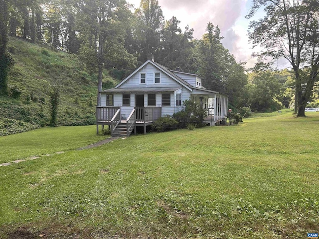 1863 River Rd, Faber, VA 22938 - back of house with a lawn and a porch