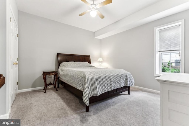 3803 Fallwood Ln, Fredericksburg, VA 22408 - bedroom with light colored carpet, baseboards, and a ceiling fan