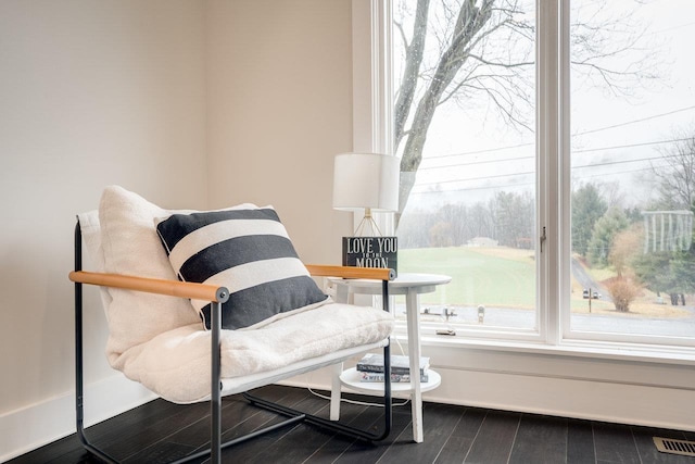 3332 Hill Gap Rd, Bridgewater, VA 22812 - sitting room featuring a healthy amount of sunlight, dark wood-style flooring, and visible vents