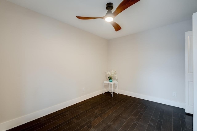 3332 Hill Gap Rd, Bridgewater, VA 22812 - empty room with ceiling fan, baseboards, and dark wood-type flooring